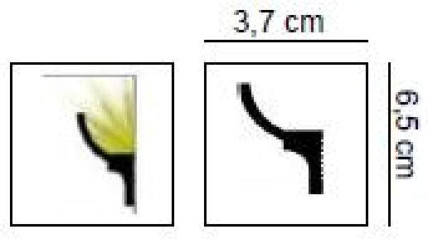 Licht 070 P   6,5x3,7cm Stuckleiste für LED